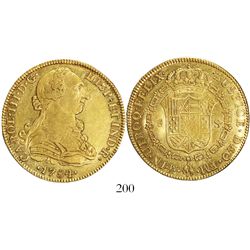 Mexico City, Mexico, bust 8 escudos, Charles III, 1784/3FM (letters facing inward).