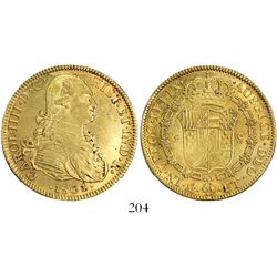 Mexico City, Mexico, bust 8 escudos, Charles IV, 1801/0FT.