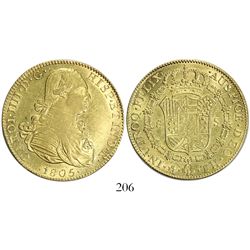 Mexico City, Mexico, bust 8 escudos, Charles IV, 1805TH.