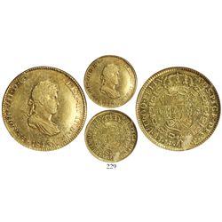 Lima, Peru, bust 4 escudos, Ferdinand VII (small draped bust), 1813JP, encapsulated NGC AU 55, rare.