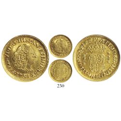 Lima, Peru, bust 1 escudo, Ferdinand VI, 1751J, encapsulated NGC VF 35, very rare.