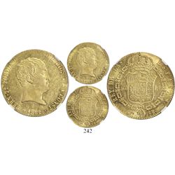 Madrid, Spain, bust 160 reales de vellon, Ferdinand VII, 1822SR, encapsulated NGC AU 58.