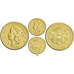 USA (New Orleans mint), $20 coronet Liberty, 1853-O, ex-"Fort Capron treasure."