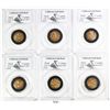 Image 1 : Lot of gold dust in 6 separate PCGS capsules with total weights of 1.5 grams each, from the S.S. Cen