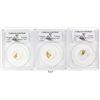 Image 1 : Lot of gold nuggets in 3 separate PCGS capsules with total weights of 0.6, 0.6 and 0.5 gram each, fr