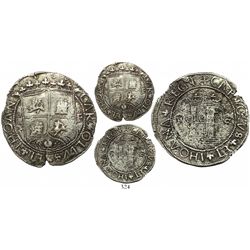 Santo Domingo, 4 reales, Charles-Joanna, assayer F to right, mintmark P to left and backwards-S to r