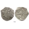 Image 1 : Potosi, Bolivia, cob 8 reales, 1618T, upper half of shield transposed (rare), Grade 2.