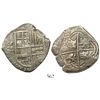 Image 1 : Potosi, Bolivia, cob 8 reales, Philip III, assayer T, castles rotated 90 degrees counterclockwise (r