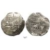 Image 1 : Potosi, Bolivia, cob 8 reales, Philip III, assayer Q, Grade 1.