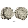 Image 1 : Potosi, Bolivia, cob 8 reales, Philip III, assayer not visible, quadrants of cross transposed, Grade