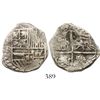 Image 1 : Potosi, Bolivia, cob 4 reales, Philip III, assayer R (curved leg), Grade 1.