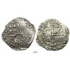 Image 1 : Potosi, Bolivia, cob 8 reales, 1650O, with crowned-dot-F-dot countermark on shield, ex-Ponterio.