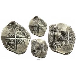 Bogota, Colombia, cob 8 reales, Philip IV, assayer P, mintmark-assayer dot-N-dot-R-dot-P to left, ve