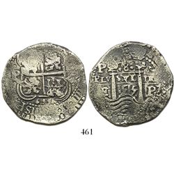Potosi, Bolivia, cob 8 reales, 1655E.