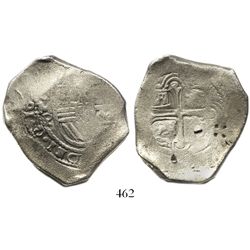 Mexico City, Mexico, cob 8 reales, Philip IV, assayer P, with countermark and punchmarks as from cir