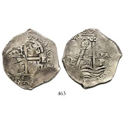 Potosi, Bolivia, cob 8 reales, 1667E.