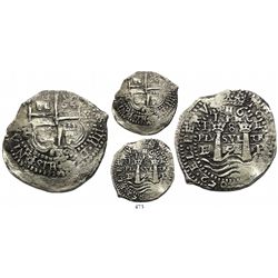 Potosi, Bolivia, cob 8 reales, 1652E post-transitional (transitional Type VIII/B), 1-PH-6 at top, ex