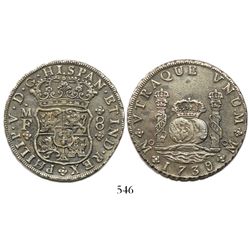Mexico City, Mexico, pillar 8 reales, Philip V, 1739/6MF, very rare.