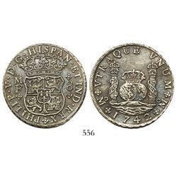 Mexico City, Mexico, pillar 8 reales, Philip V, 1742MF.