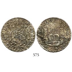 Mexico City, Mexico, pillar 4 reales, Philip V, 1742MF, wide date.