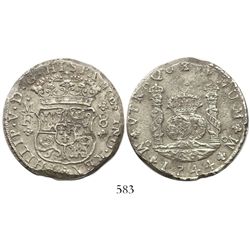 Mexico City, Mexico, pillar 8 reales, Philip V, 1744MF, ex-Holmes.