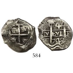 Potosí, Bolivia, cob 4 reales, 1749q.
