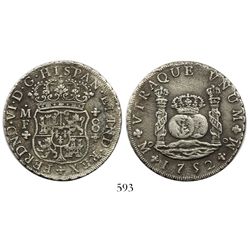 Mexico City, Mexico, pillar 8 reales, Ferdinand VI, 1752MF.