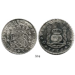 Mexico City, Mexico, pillar 8 reales, Ferdinand VI, 1753/2MF.