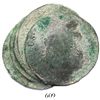 Image 1 : Clump of 5 Spanish colonial bust 8R (probably Lima, Peru, 1800IJ), uncleaned as found.