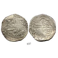 Potosi, Bolivia, cob 8 reales, Philip II, assayer RL.
