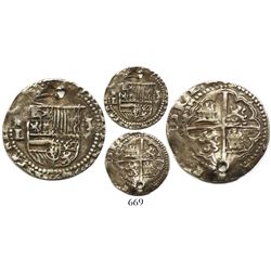 Potosi, Bolivia, cob 1 real, Philip II, assayer L to left, Plate Coin in Sellschopp (under Lima).