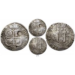 Potosi, Bolivia, cob 8 reales Royal, 1652E post-transitional (Transitional Type VIII/B), 1-PH-6 at t
