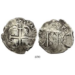 Potosi, Bolivia, cob 8 reales, 1681V.