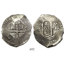 Potosi, Bolivia, cob 8 reales, 1683V.