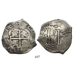 Potosi, Bolivia, cob 8 reales, 1688VR.