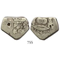 Guatemala, cob 4 reales, 1747J.