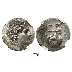 Kings of Thrace, Lysimachus, AR tetradrachm, Lampsakos, 297-281 BC, encapsulated NGC Ch VF Strike 5/