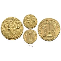 Byzantine Empire, AV solidus, Constant II with Constantine IV, 641-668 BCE.