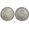 Image 1 : Brazil (Rio mint), 960 reis, Pedro I, 1823-R, struck over a Santiago, Chile, "volcano" peso, 1823FJ.