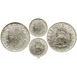 Mexico City, Mexico, pillar 8 reales, Ferdinand VI, 1748MF, encapsulated NGC MS 61.
