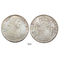 Mexico City, Mexico, bust 8 reales, Ferdinand VII ("armored bust"), 1809TH.