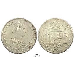 Guadalajara, Mexico, bust 8 reales, Ferdinand VII, 1821/2FS.