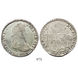 Zacatecas, Mexico, bust 8 reales, Ferdinand VII, 1816AG.