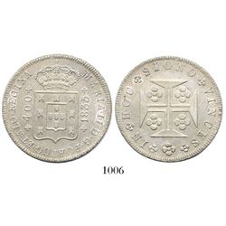 Portugal, 400 reis, Maria II, 1835.