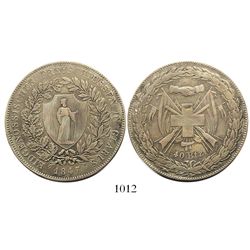Switzerland, 40 batzen, 1847, Glarus "shooting taler," rare.