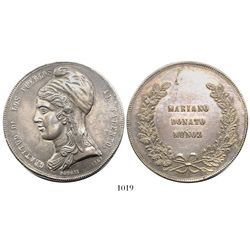 Potosi, Bolivia, large and heavy silver medal, 1865, Mariano Donato Munoz, ex-Derman.