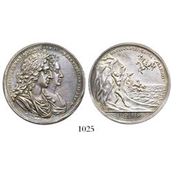 Great Britain, silver medal, William III and Mary I, 1689, coronation.