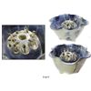 Image 1 : Lot of 2 Chinese blue-on-white porcelain lotus-flower cups with rising stamens in centers painted as