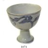 Image 1 : Small Chinese blue-on-white porcelain cup on pedestal, rare design, ex-Hatcher.