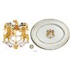 Image 1 : Intact porcelain plate with British East India Co. arms in gold.